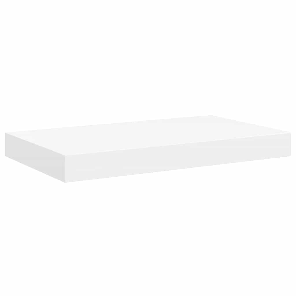 Pakabinamos sieninės lentynos, 4vnt., baltos, 50x23x3,8cm, MDF