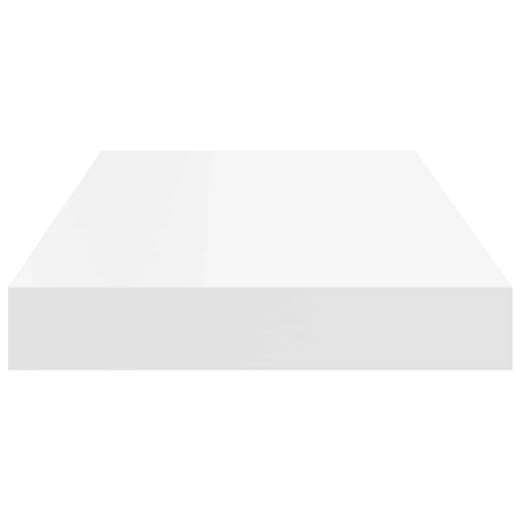 Pakabinamos sieninės lentynos, 4vnt., baltos, 50x23x3,8cm, MDF