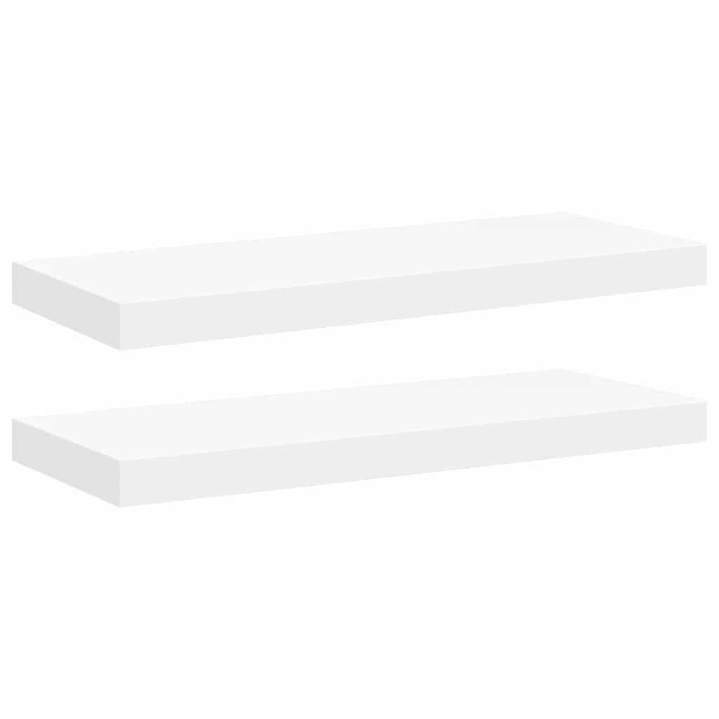 Pakabinamos lentynos, 2vnt., baltos, 60x23,5x3,8cm, MDF