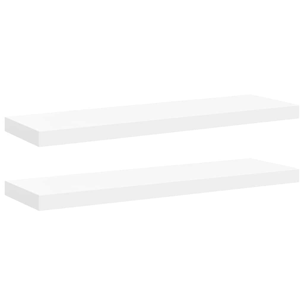 Pakabinamos lentynos, 2vnt., baltos, 80x23,5x3,8cm, MDF