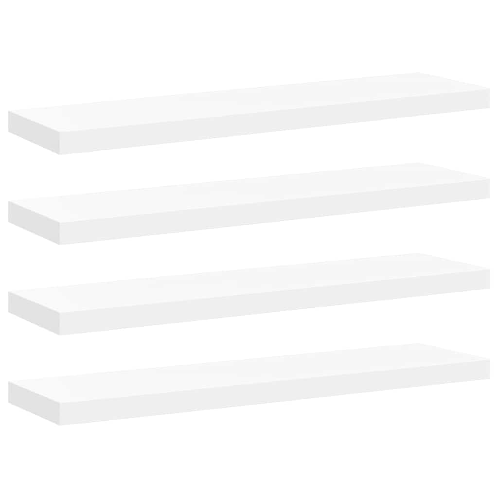 Pakabinamos lentynos, 4vnt., baltos, 90x23,5x3,8cm, MDF
