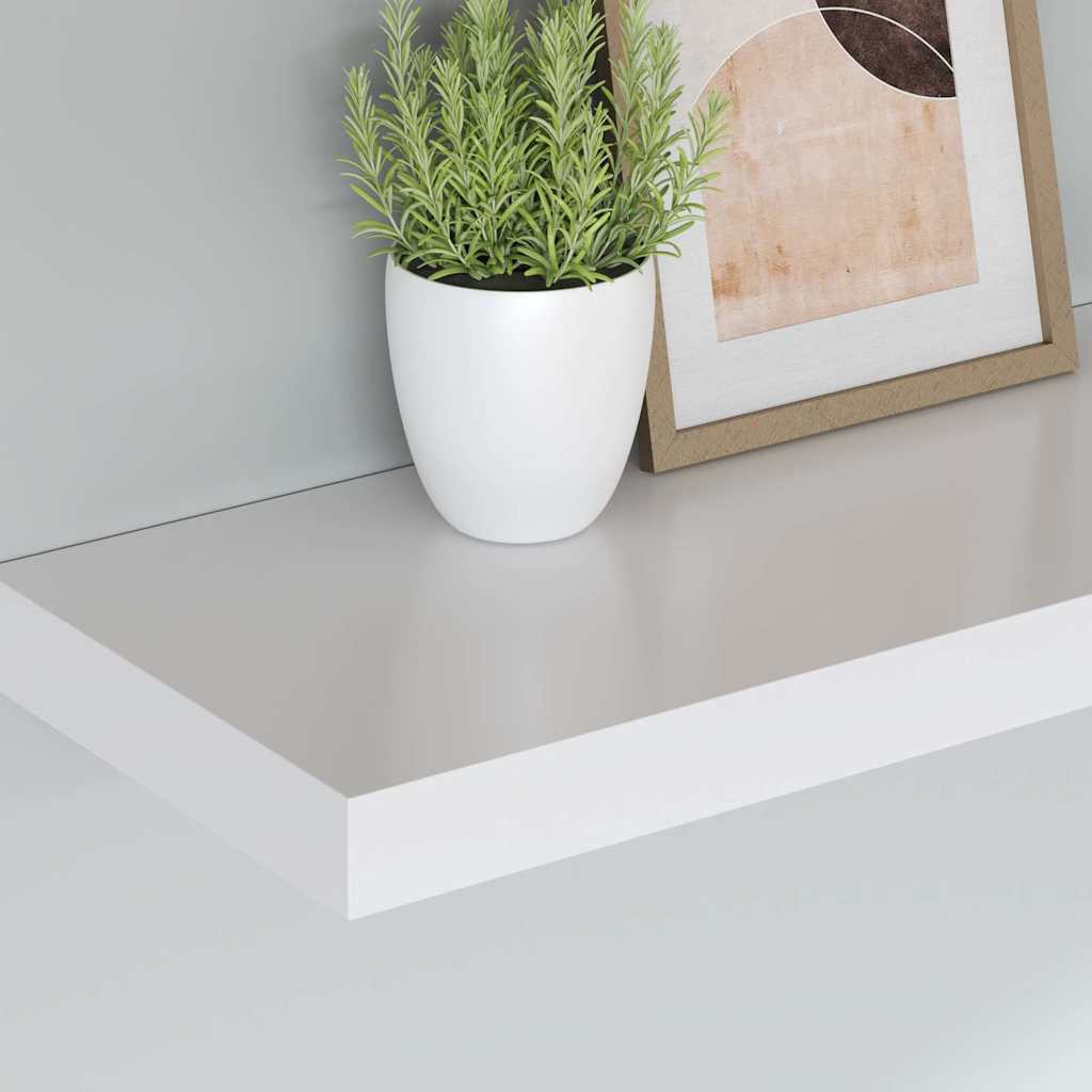 Pakabinamos lentynos, 4vnt., baltos, 90x23,5x3,8cm, MDF