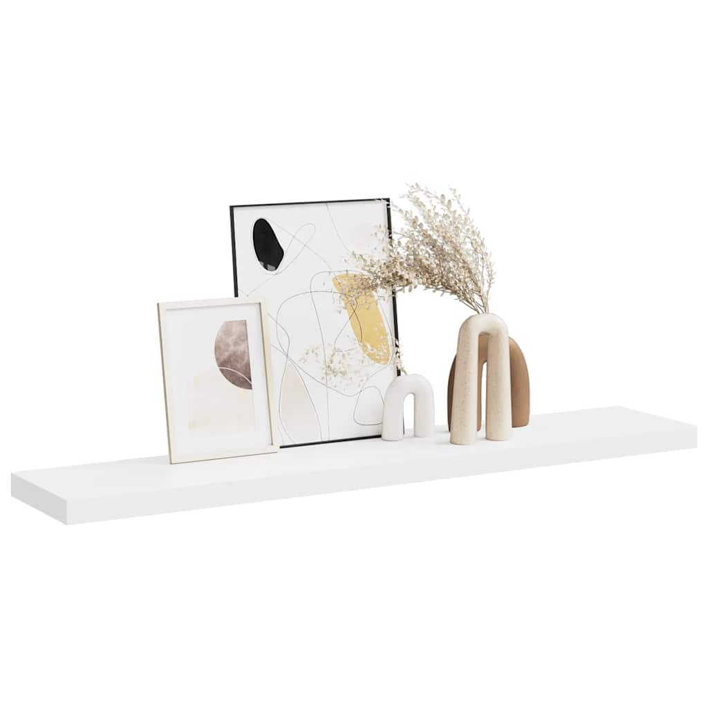 Pakabinama sieninė lentyna, baltos spalvos, 120x23,5x3,8cm, MDF