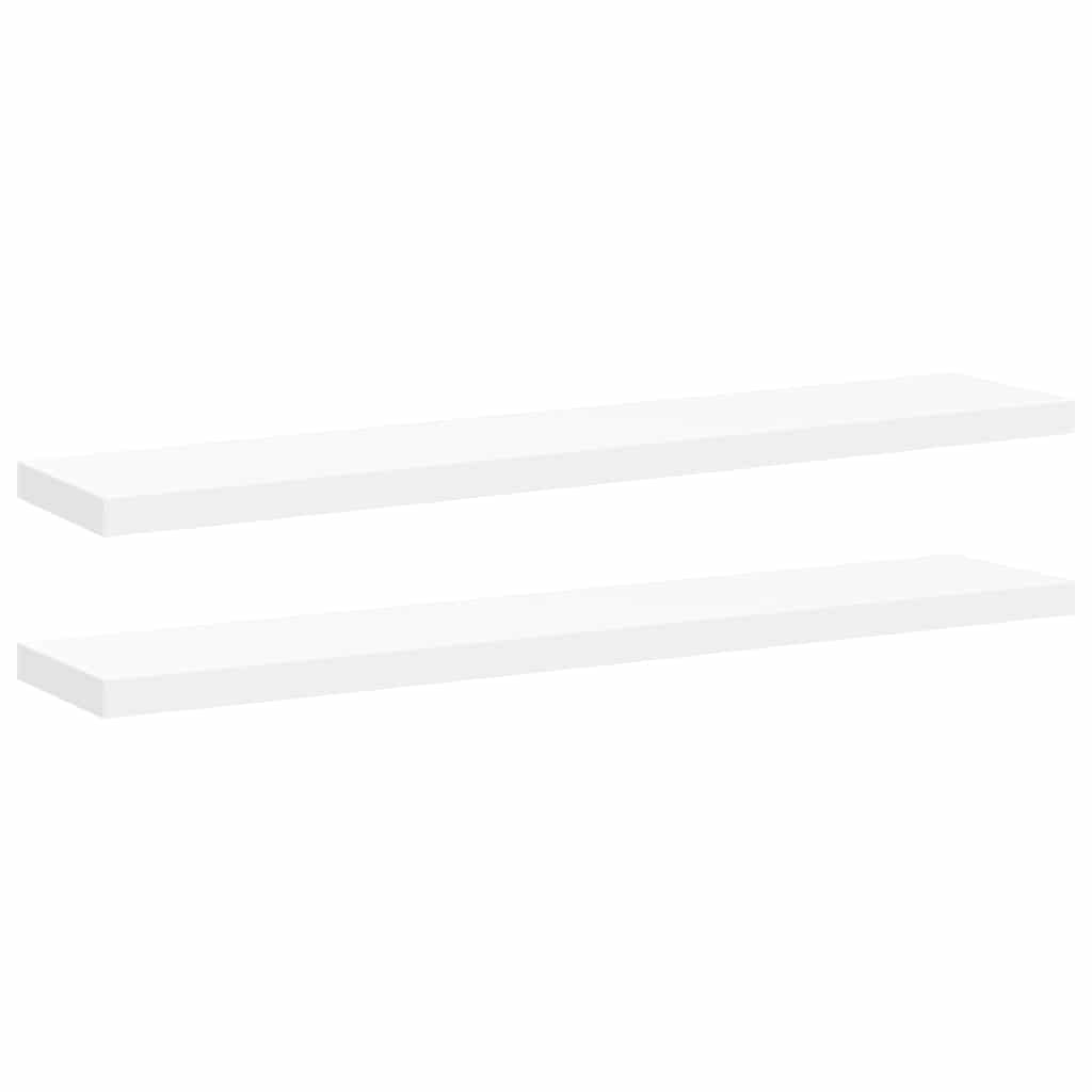 Pakabinamos lentynos, 2vnt., baltos, 120x23,5x3,8cm, MDF