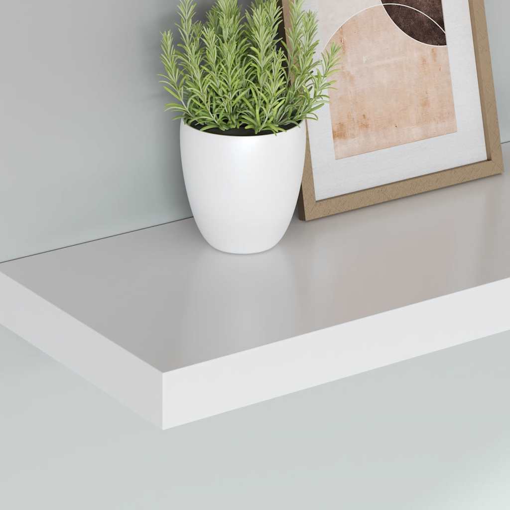 Pakabinamos lentynos, 4vnt., baltos, 120x23,5x3,8cm, MDF
