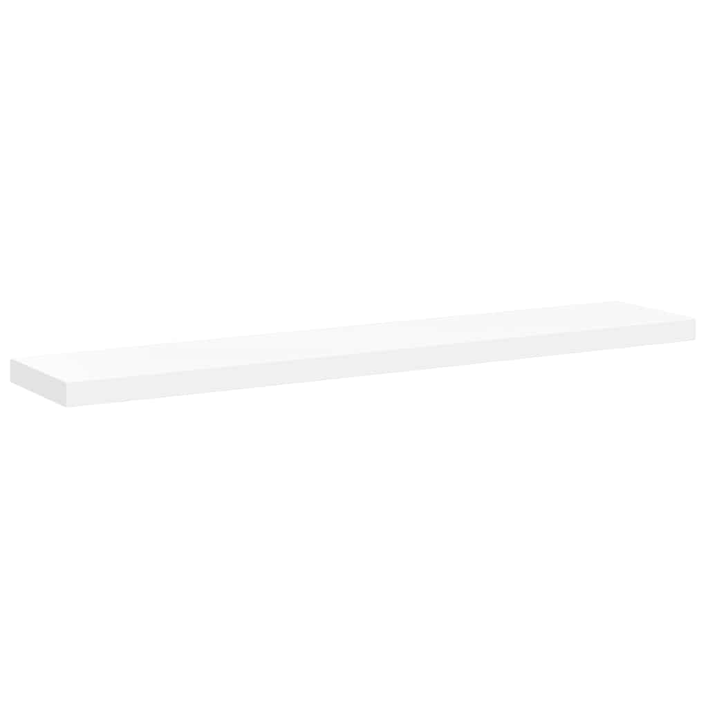 Pakabinamos lentynos, 4vnt., baltos, 120x23,5x3,8cm, MDF