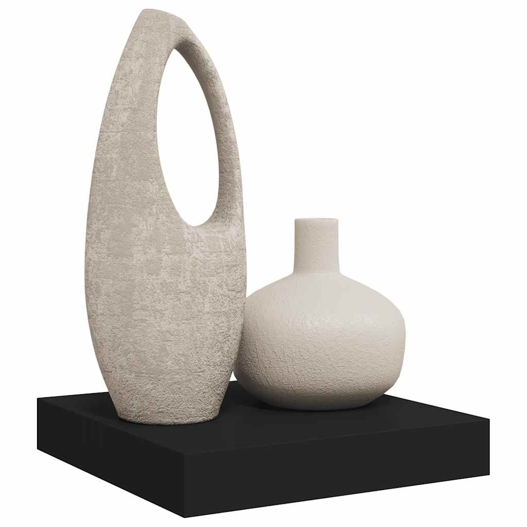 Pakabinama sieninė lentyna, juodos spalvos, 23x23,5x3,8cm, MDF