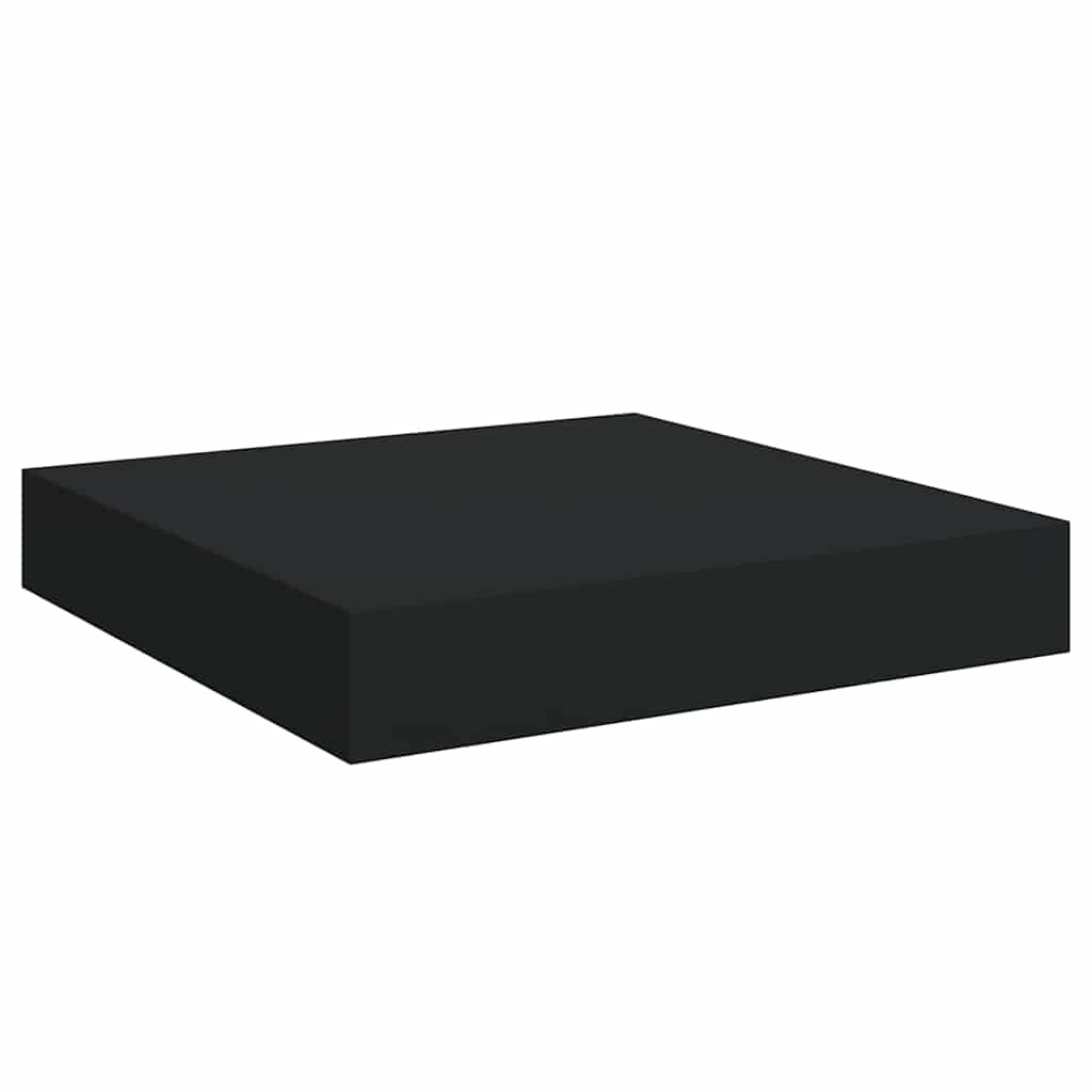 Pakabinamos lentynos, 2vnt., juodos, 23x23,5x3,8cm, MDF