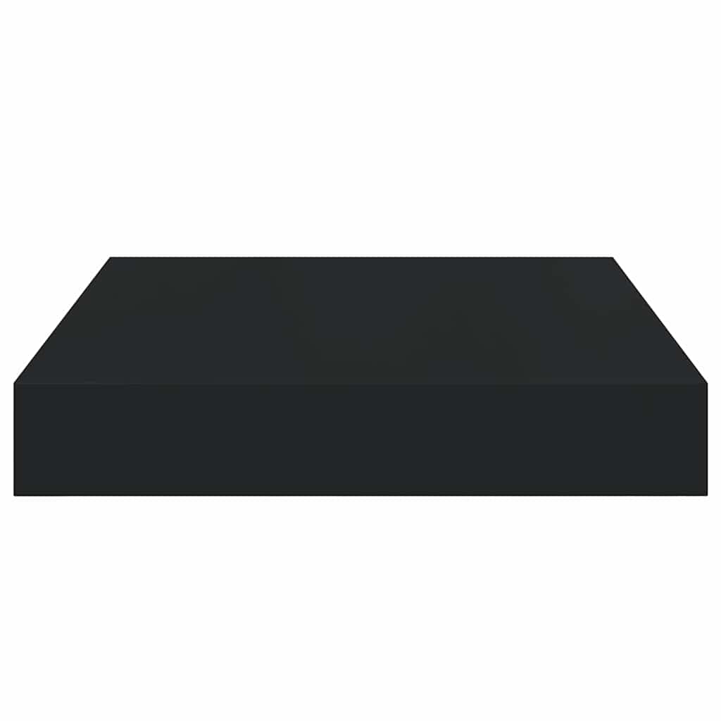 Pakabinamos lentynos, 4vnt., juodos, 23x23,5x3,8cm, MDF