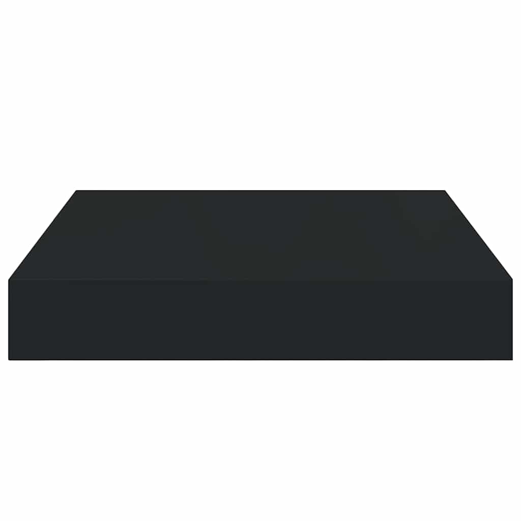 Pakabinamos lentynos, 4vnt., juodos, 23x23,5x3,8cm, MDF