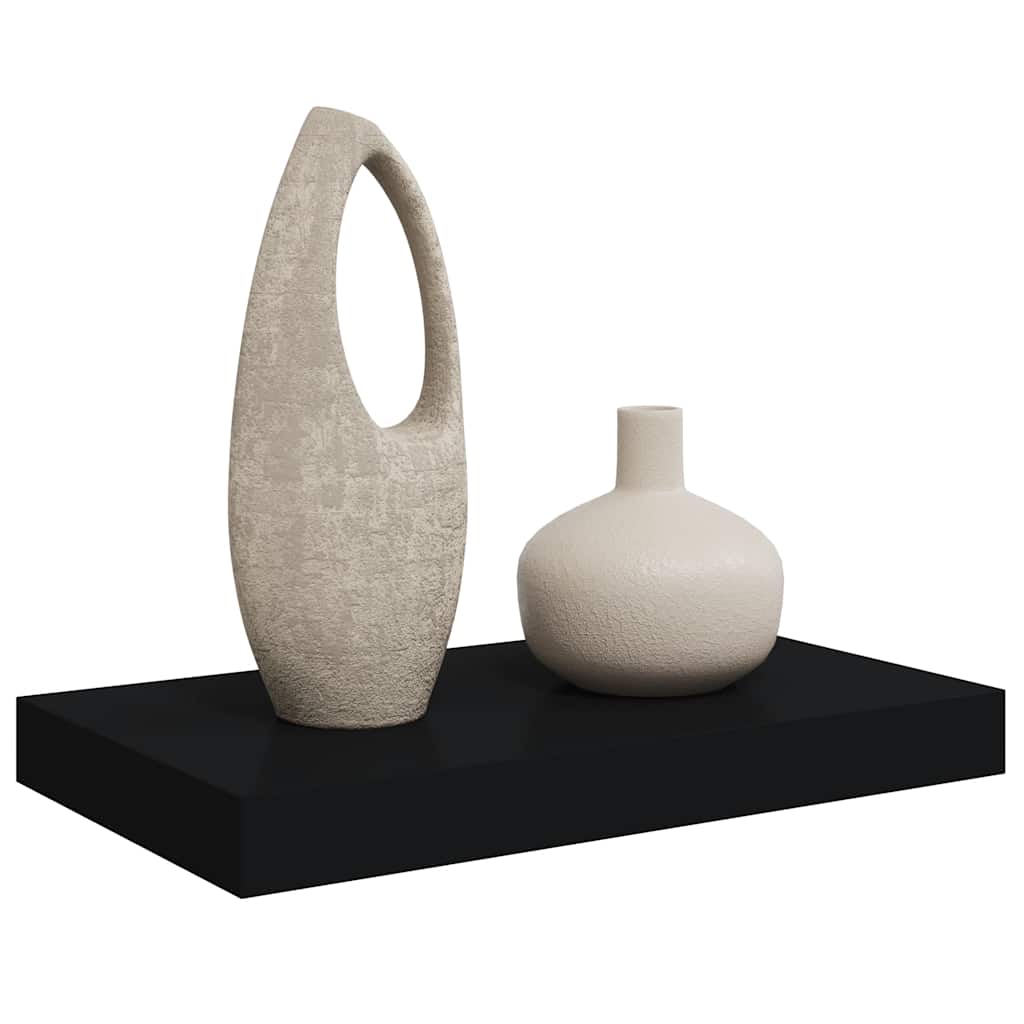 Pakabinama sieninė lentyna, juodos spalvos, 40x23x3,8cm, MDF