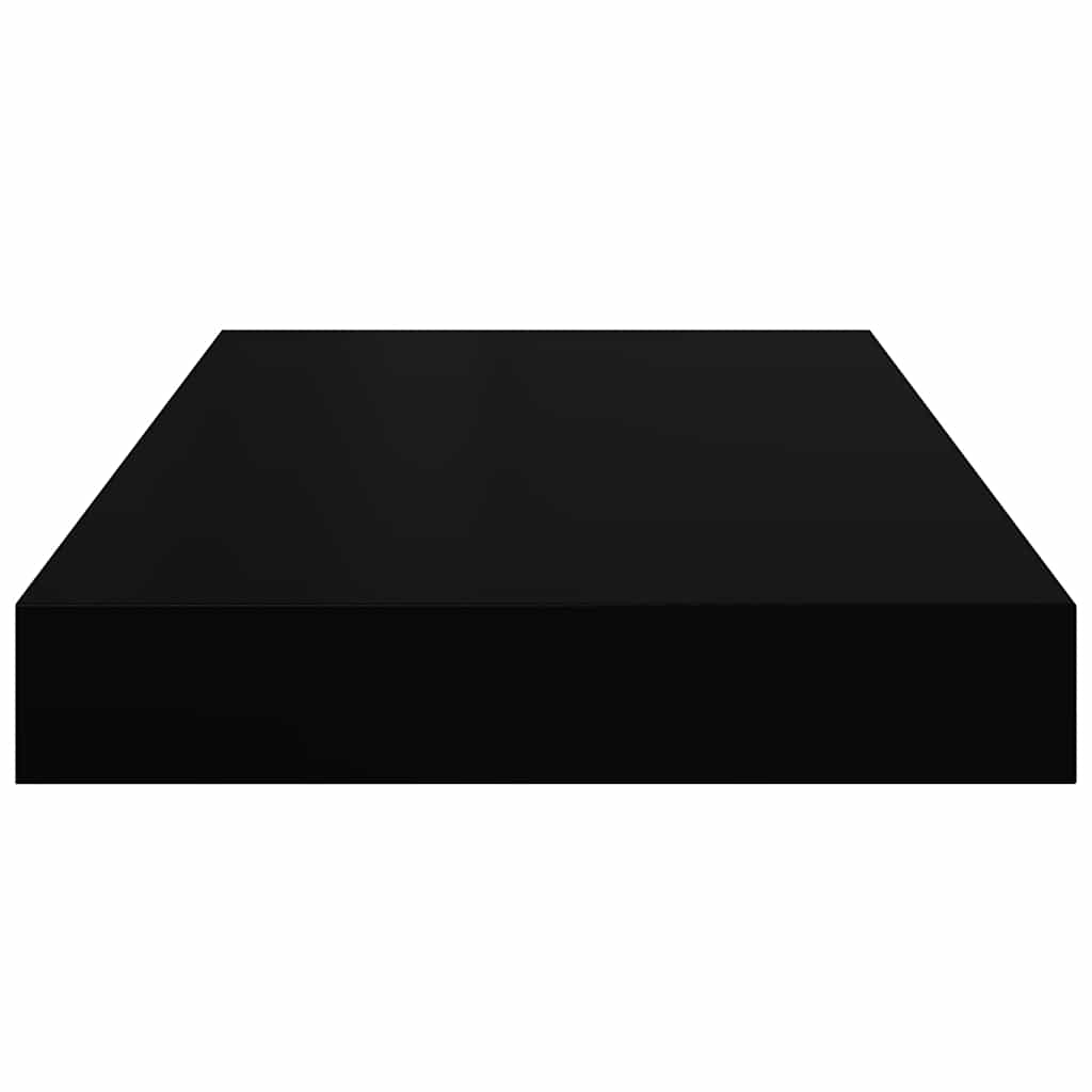 Pakabinamos sieninės lentynos, 2vnt., juodos, 40x23x3,8cm, MDF