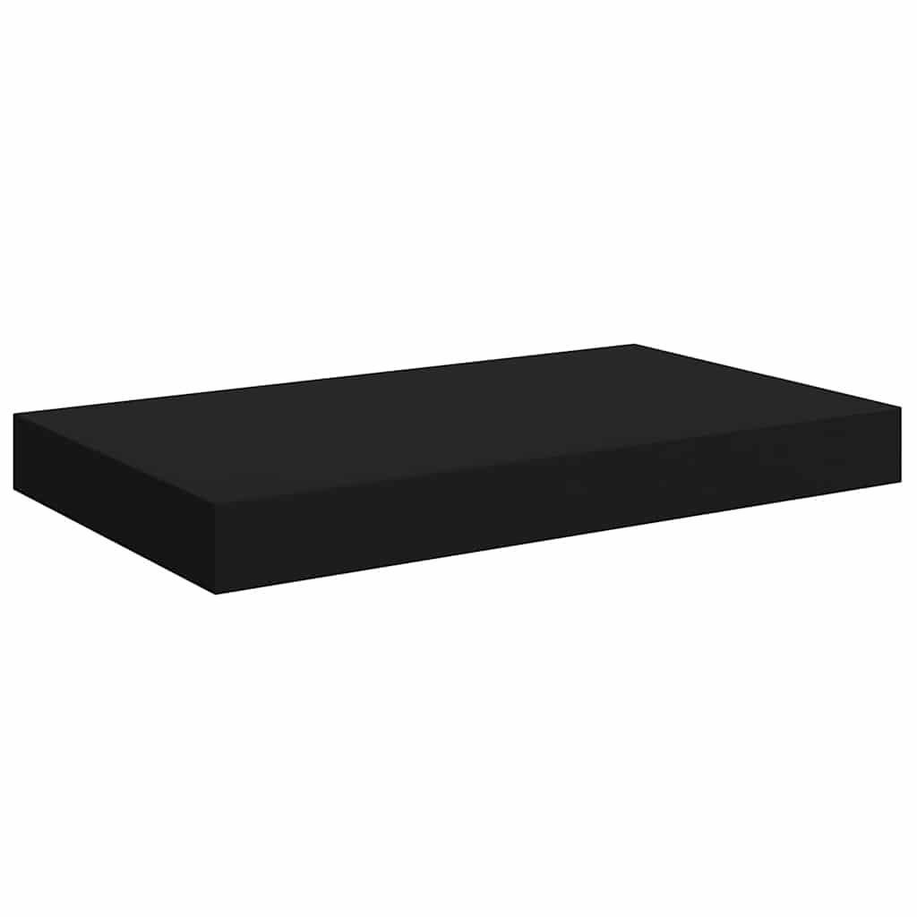 Pakabinamos sieninės lentynos, 4vnt., juodos, 40x23x3,8cm, MDF