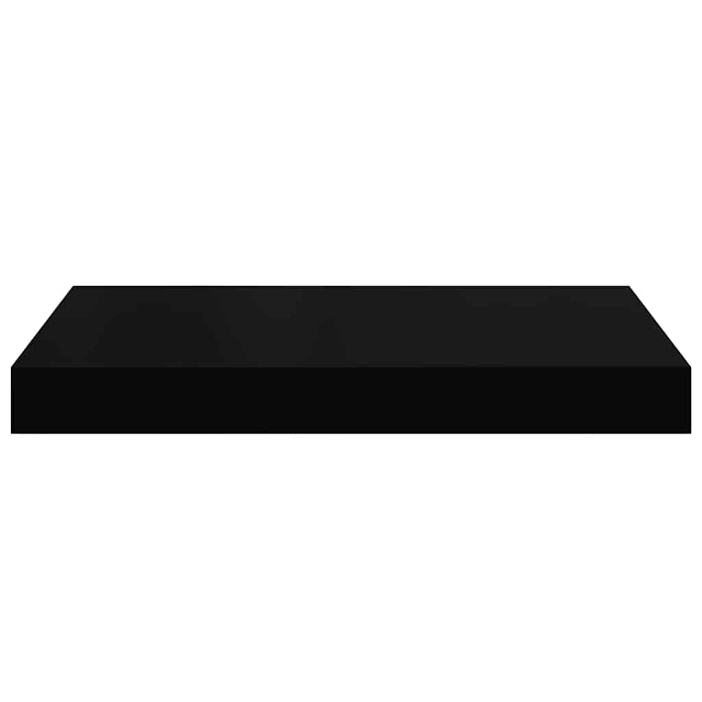 Pakabinamos sieninės lentynos, 4vnt., juodos, 40x23x3,8cm, MDF