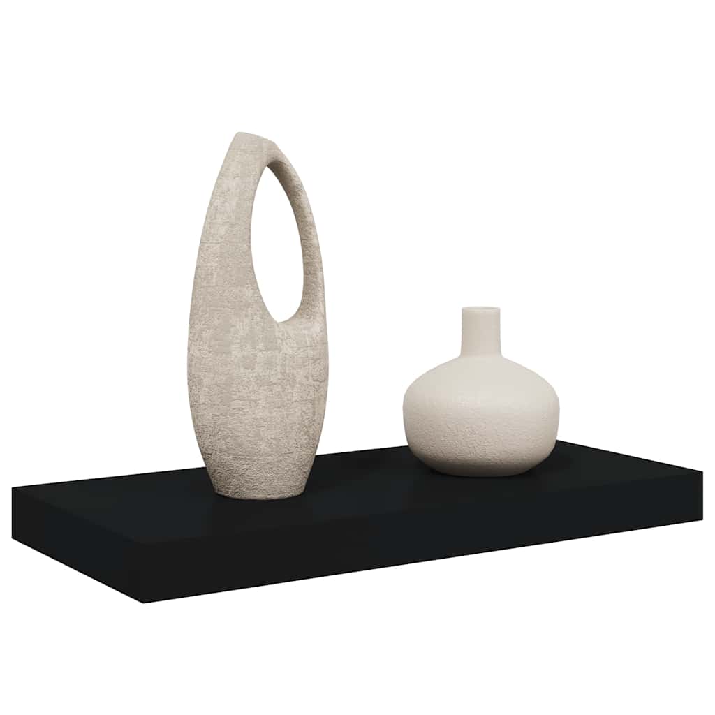 Pakabinama sieninė lentyna, juodos spalvos, 50x23x3,8cm, MDF
