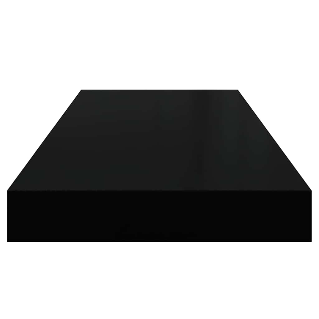 Pakabinama sieninė lentyna, juodos spalvos, 60x23,5x3,8cm, MDF