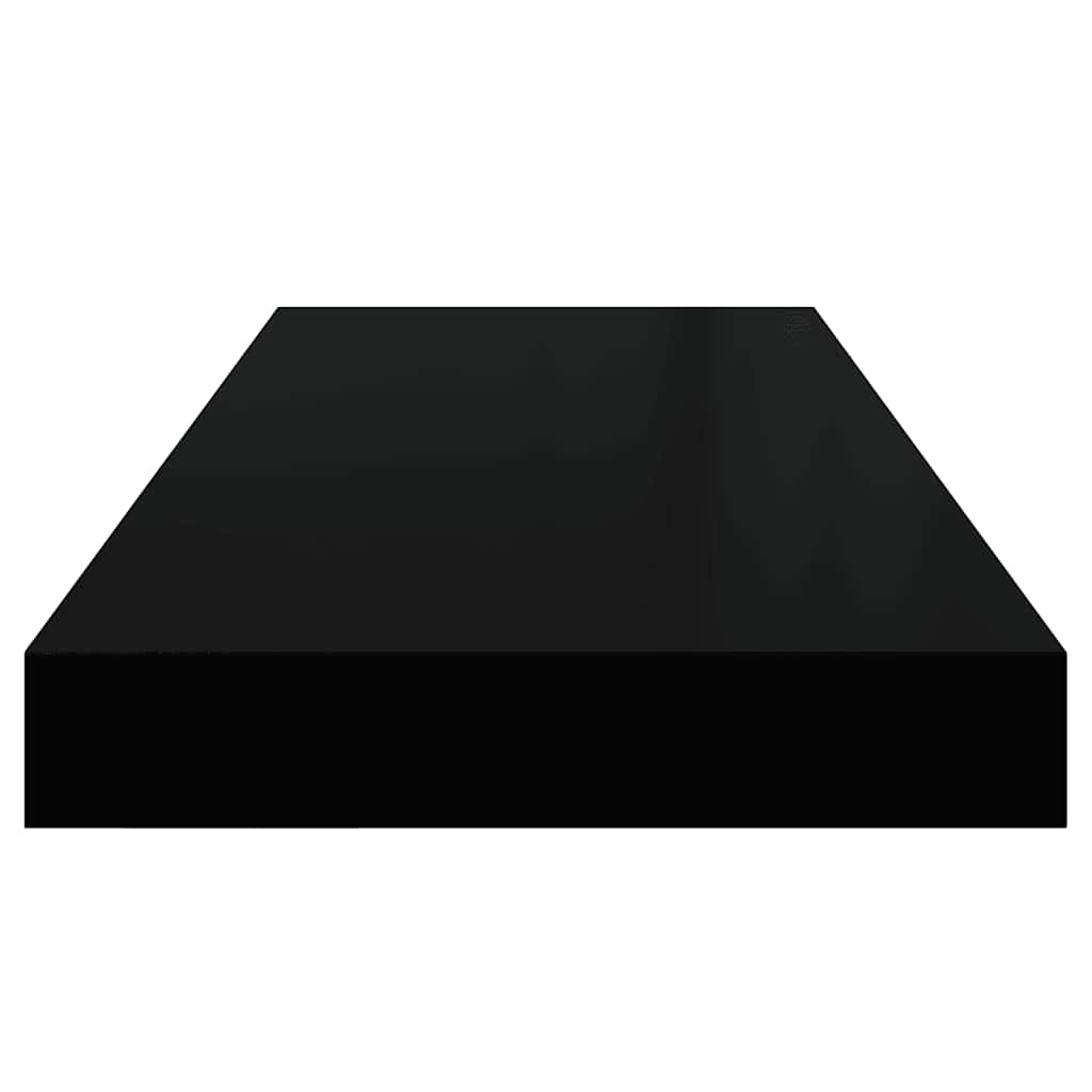 Pakabinamos lentynos, 4vnt., juodos, 60x23,5x3,8cm, MDF