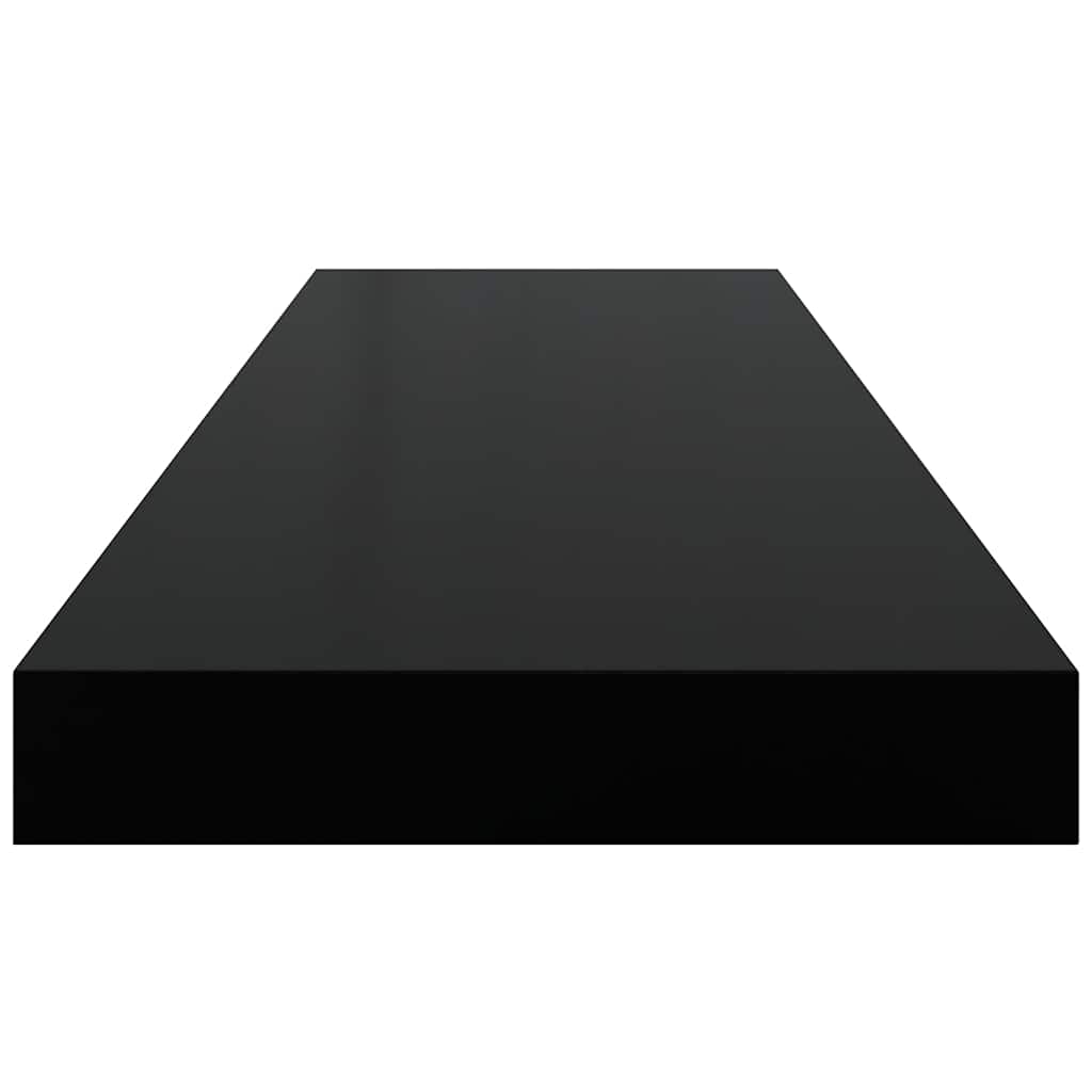 Pakabinamos lentynos, 2vnt., juodos, 80x23,5x3,8cm, MDF