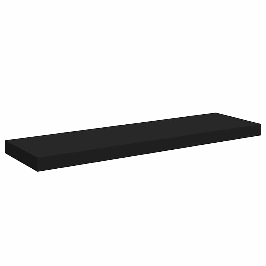 Pakabinamos lentynos, 4vnt., juodos, 80x23,5x3,8cm, MDF