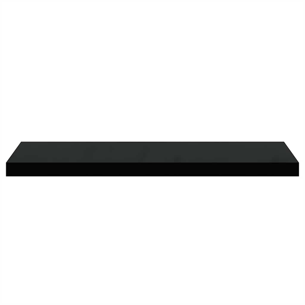 Pakabinamos lentynos, 4vnt., juodos, 80x23,5x3,8cm, MDF