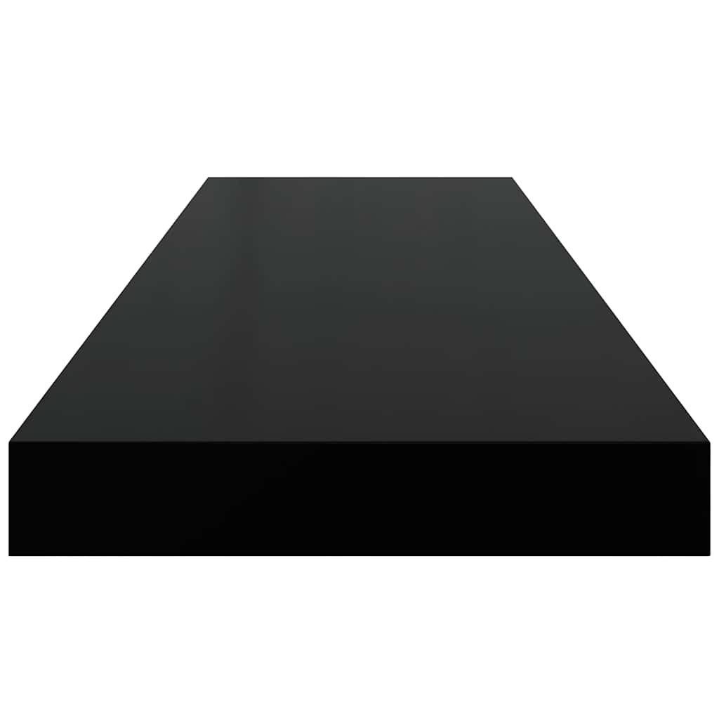 Pakabinamos lentynos, 4vnt., juodos, 80x23,5x3,8cm, MDF