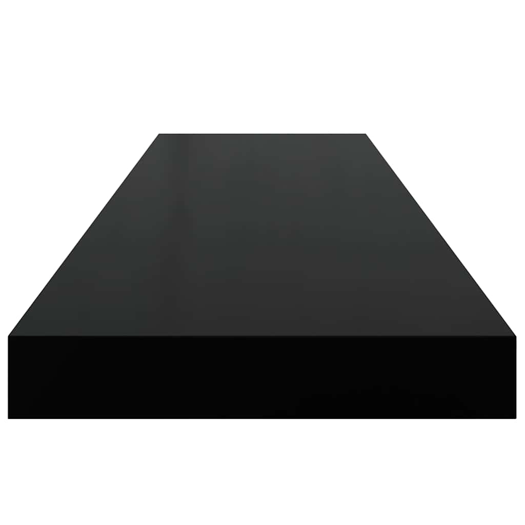 Pakabinamos lentynos, 2vnt., juodos, 90x23,5x3,8cm, MDF