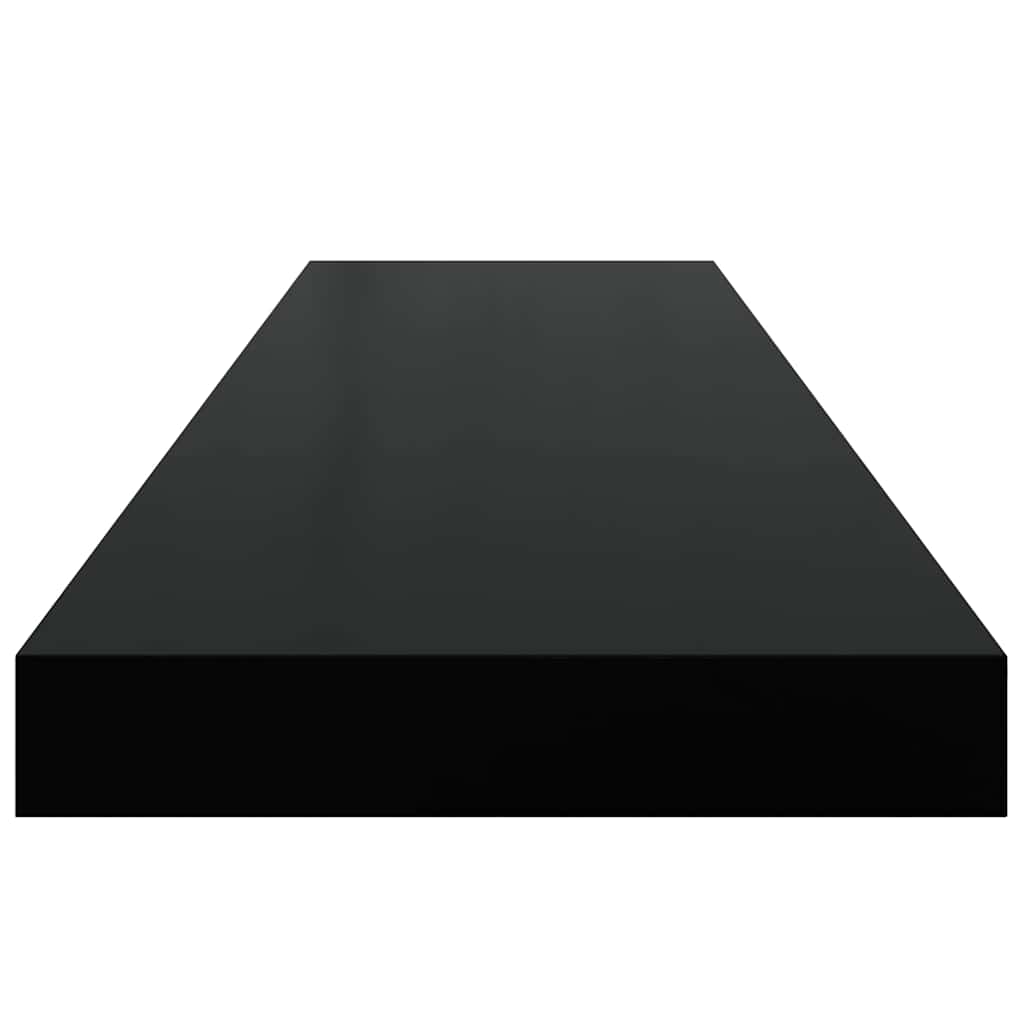 Pakabinamos lentynos, 4vnt., juodos, 90x23,5x3,8cm, MDF
