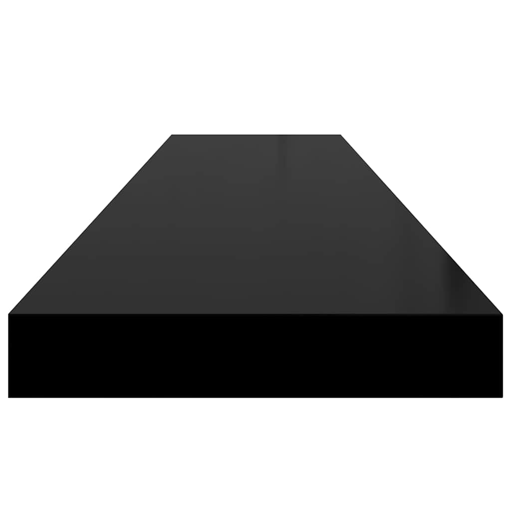Pakabinamos lentynos, 2vnt., juodos, 120x23,5x3,8cm, MDF
