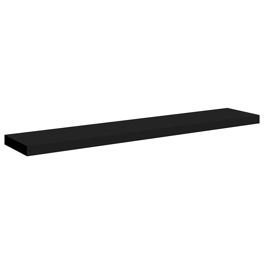 Pakabinamos lentynos, 4vnt., juodos, 120x23,5x3,8cm, MDF