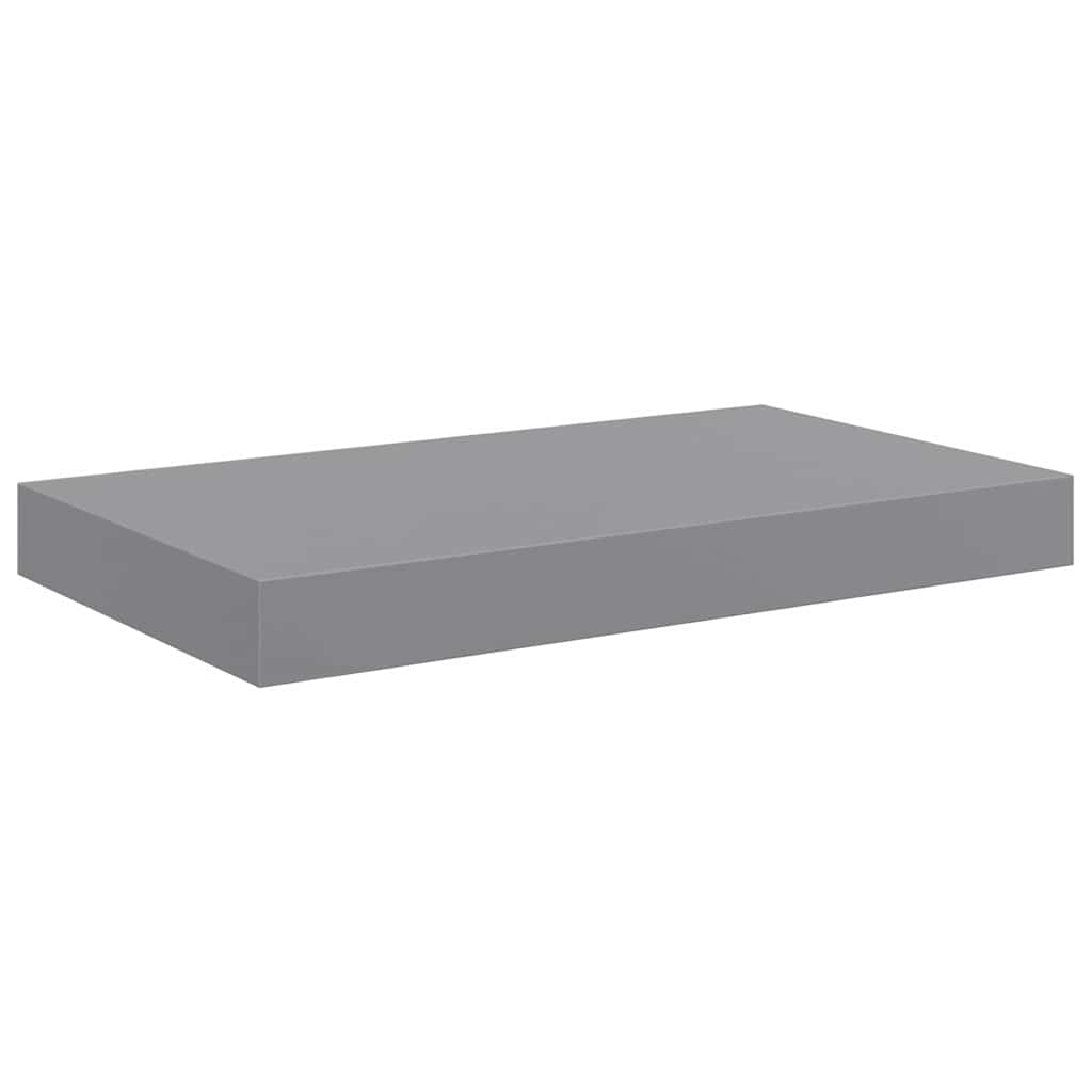 Pakabinamos sieninės lentynos, 4vnt., pilkos, 40x23x3,8cm, MDF