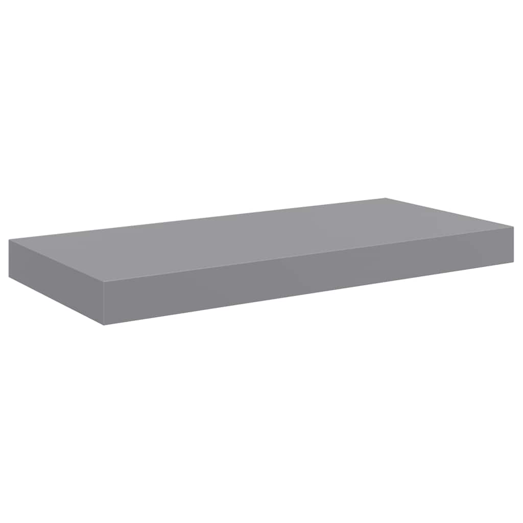 Pakabinamos sieninės lentynos, 2vnt., pilkos, 50x23x3,8cm, MDF