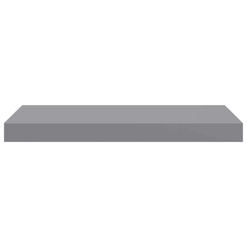 Pakabinamos sieninės lentynos, 2vnt., pilkos, 50x23x3,8cm, MDF