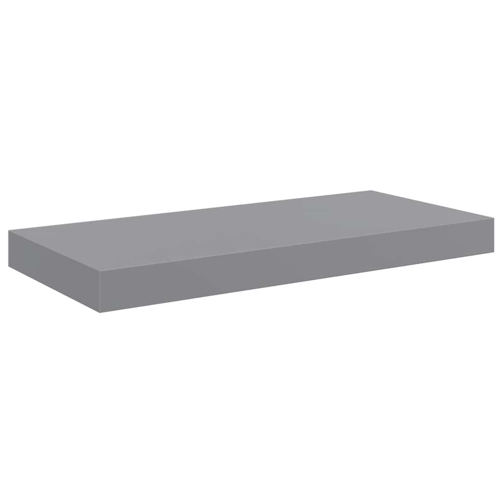 Pakabinamos sieninės lentynos, 4vnt., pilkos, 50x23x3,8cm, MDF