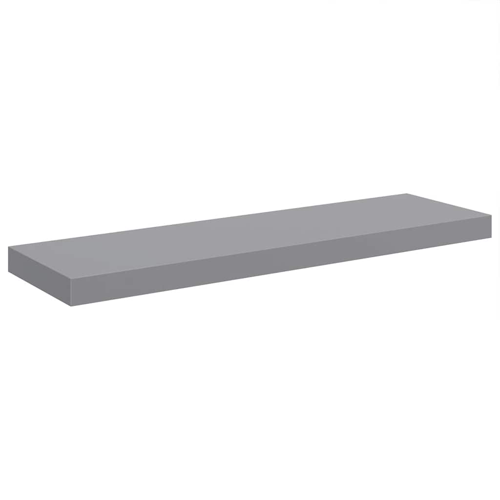 Pakabinamos lentynos, 4vnt., pilkos, 80x23,5x3,8cm, MDF