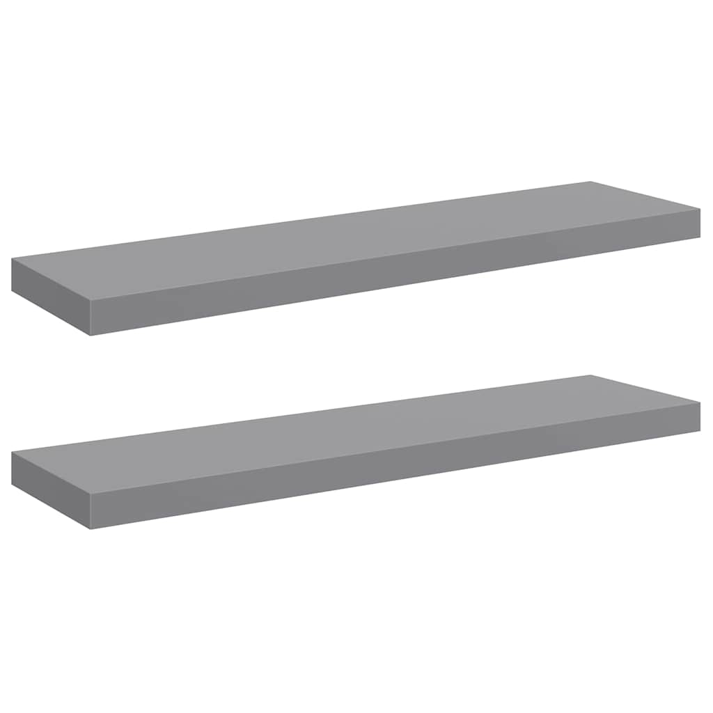 Pakabinamos lentynos, 2vnt., pilkos, 90x23,5x3,8cm, MDF