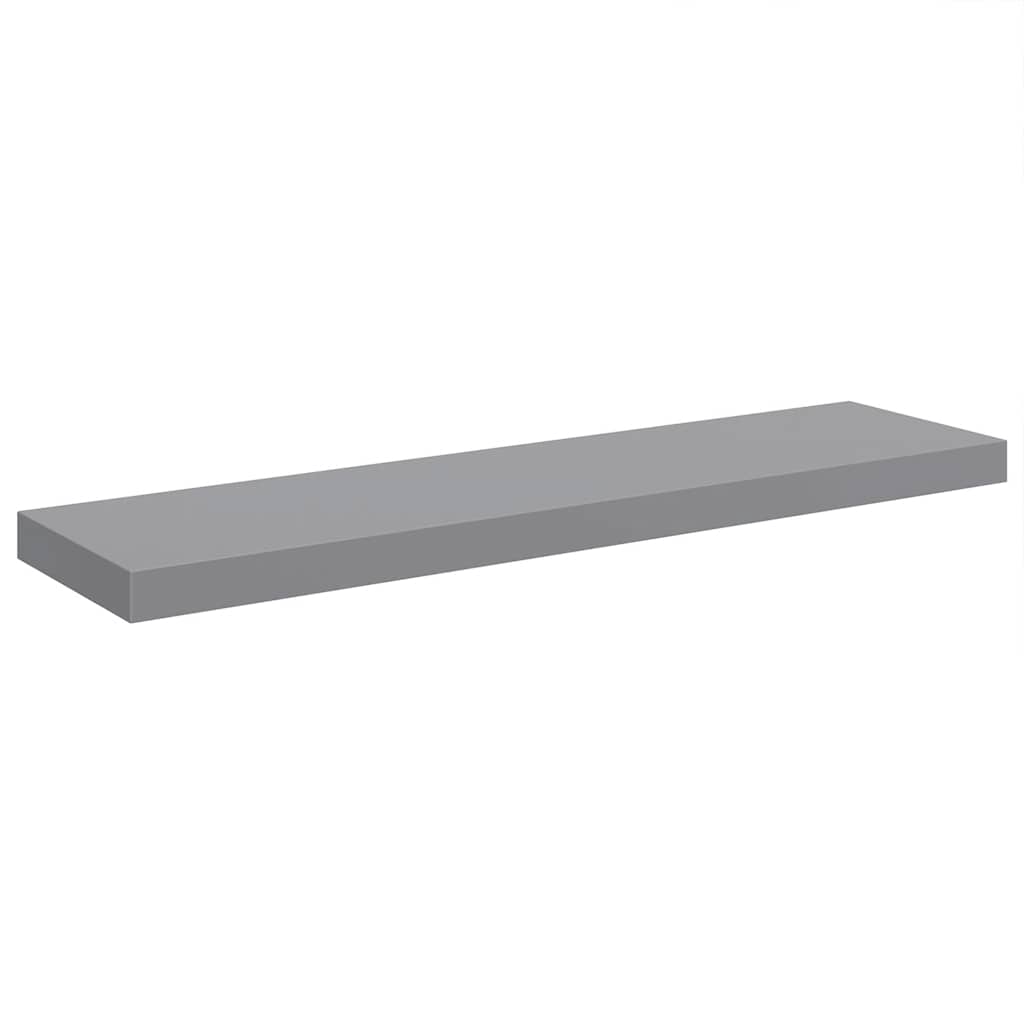 Pakabinamos lentynos, 4vnt., pilkos, 90x23,5x3,8cm, MDF