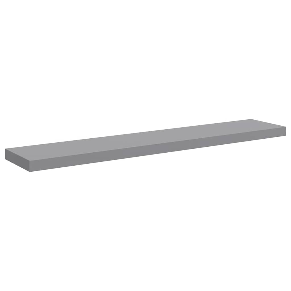 Pakabinamos lentynos, 2vnt., pilkos, 120x23,5x3,8cm, MDF