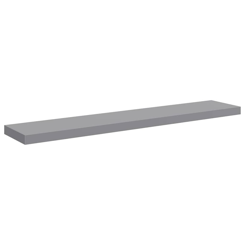 Pakabinamos lentynos, 4vnt., pilkos, 120x23,5x3,8cm, MDF