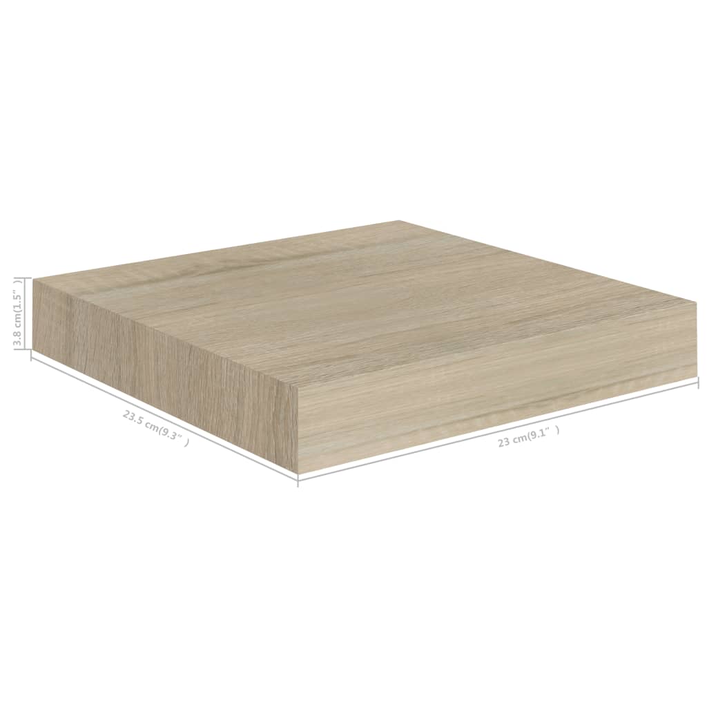 Pakabinama sieninė lentyna, ąžuolo spalvos, 23x23,5x3,8cm, MDF