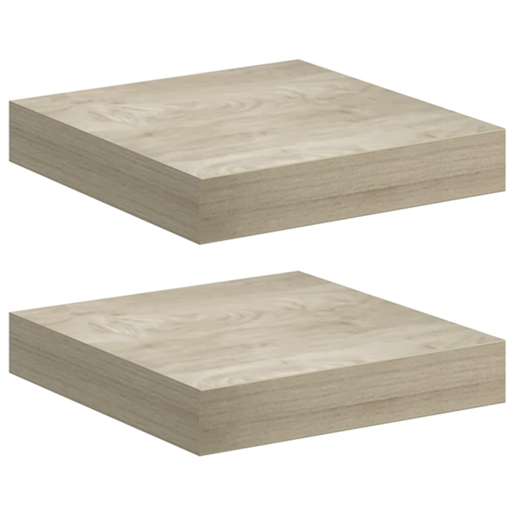Pakabinamos lentynos, 2vnt., ąžuolo, 23x23,5x3,8cm, MDF