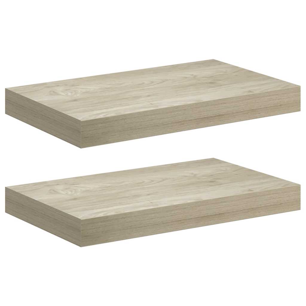 Pakabinamos sieninės lentynos, 2vnt., ąžuolo, 40x23x3,8cm, MDF