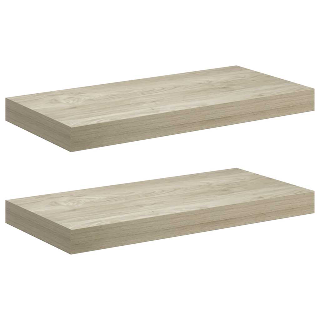 Pakabinamos sieninės lentynos, 2vnt., ąžuolo, 50x23x3,8cm, MDF