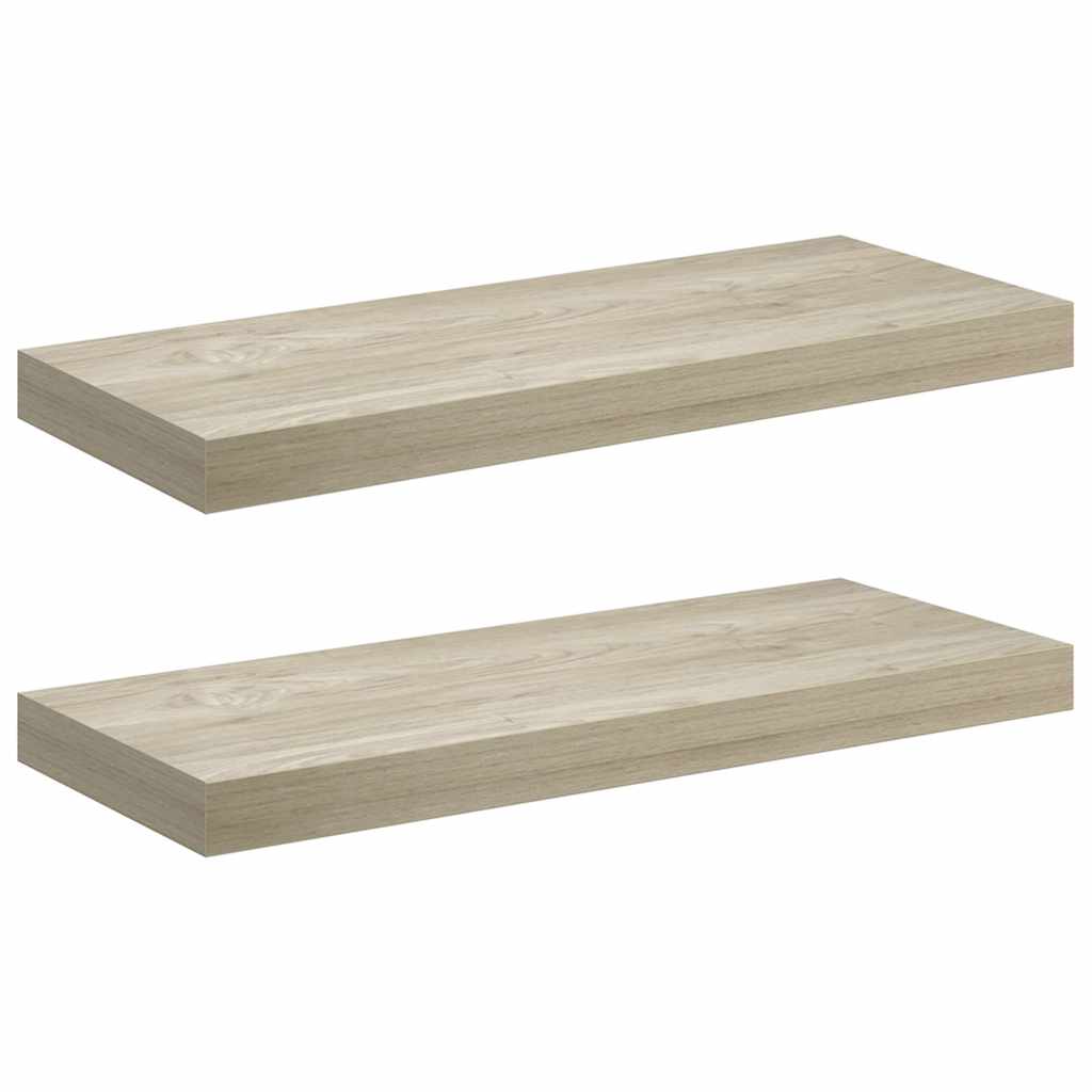Pakabinamos lentynos, 2vnt., ąžuolo, 60x23,5x3,8cm, MDF