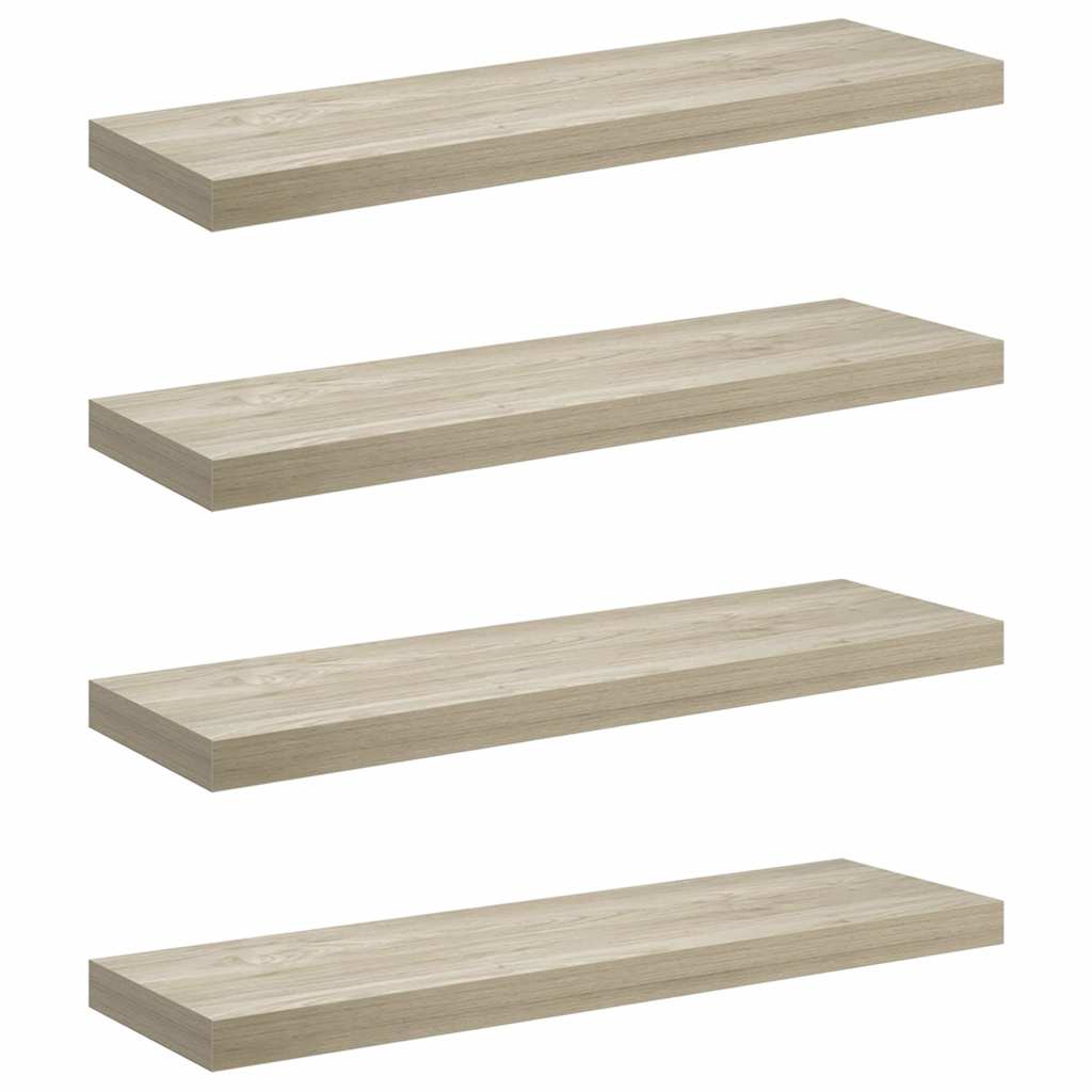 Pakabinamos lentynos, 4vnt., ąžuolo, 80x23,5x3,8cm, MDF