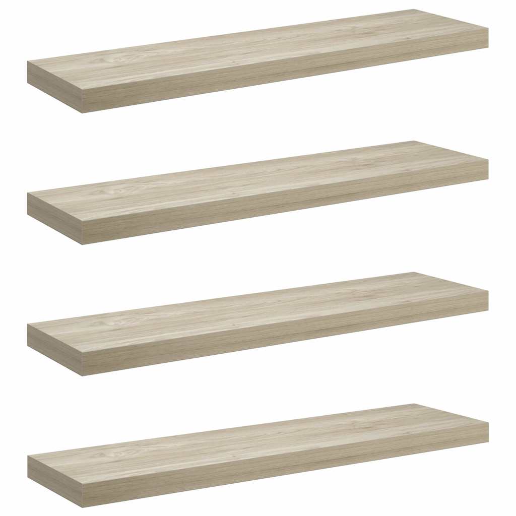 Pakabinamos lentynos, 4vnt., ąžuolo spalvos, 90x23,5x3,8cm, MDF