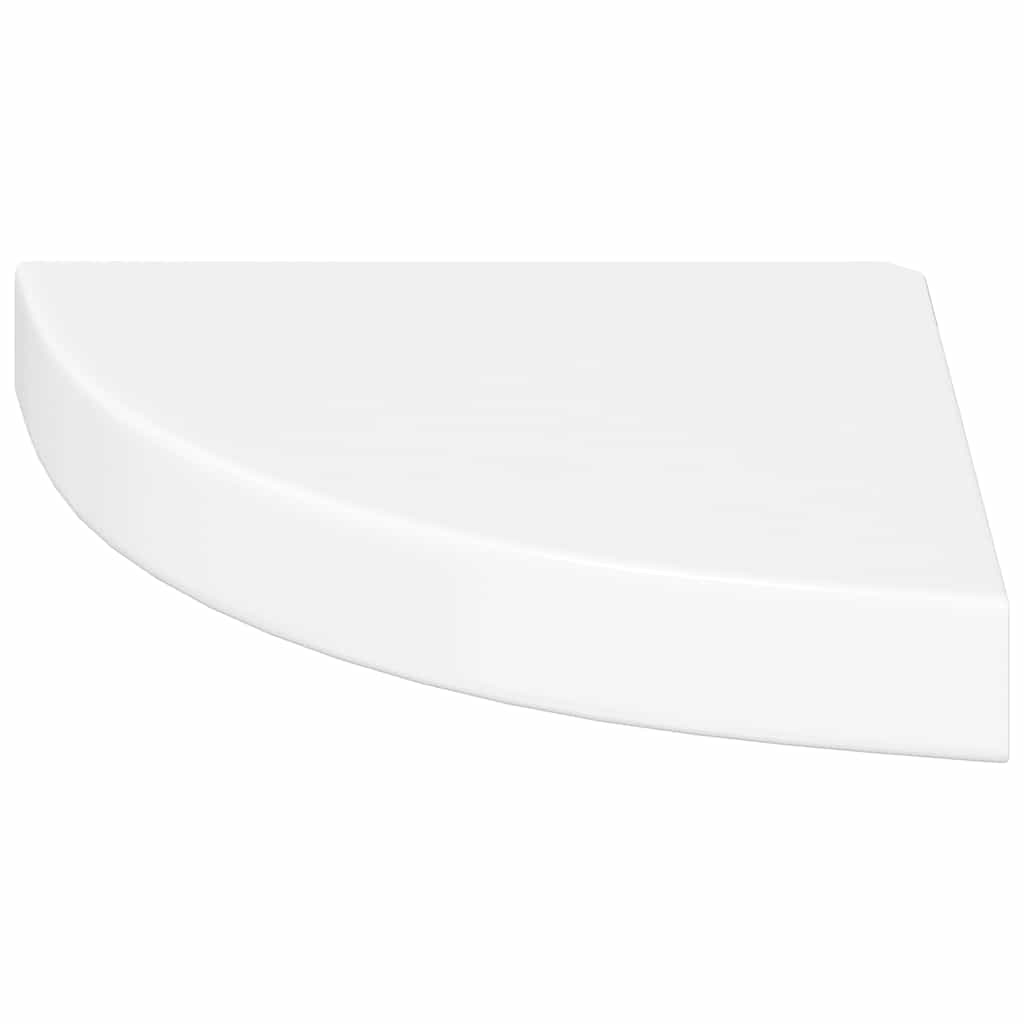 Pakabinamos kampinės lentynos, 2vnt., baltos, 25x25x3,8cm, MDF
