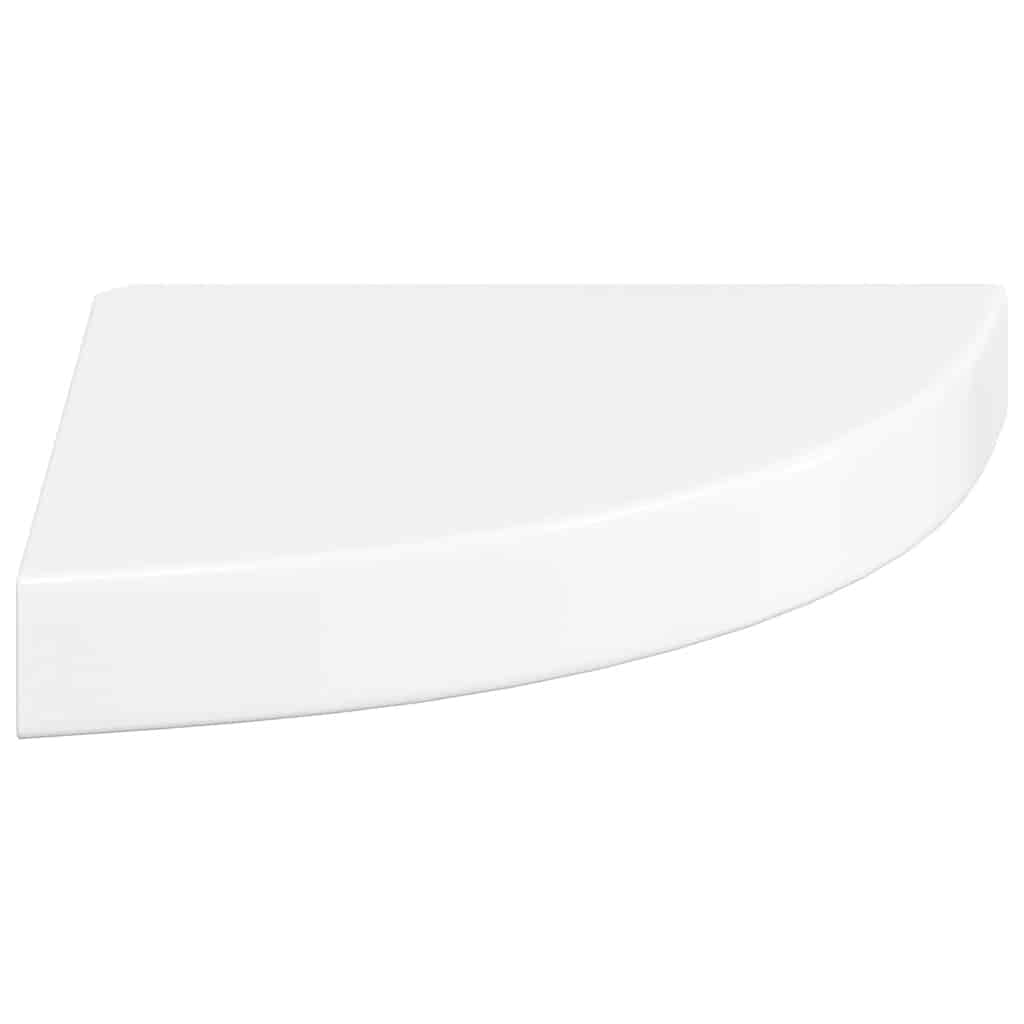 Pakabinamos kampinės lentynos, 2vnt., baltos, 25x25x3,8cm, MDF