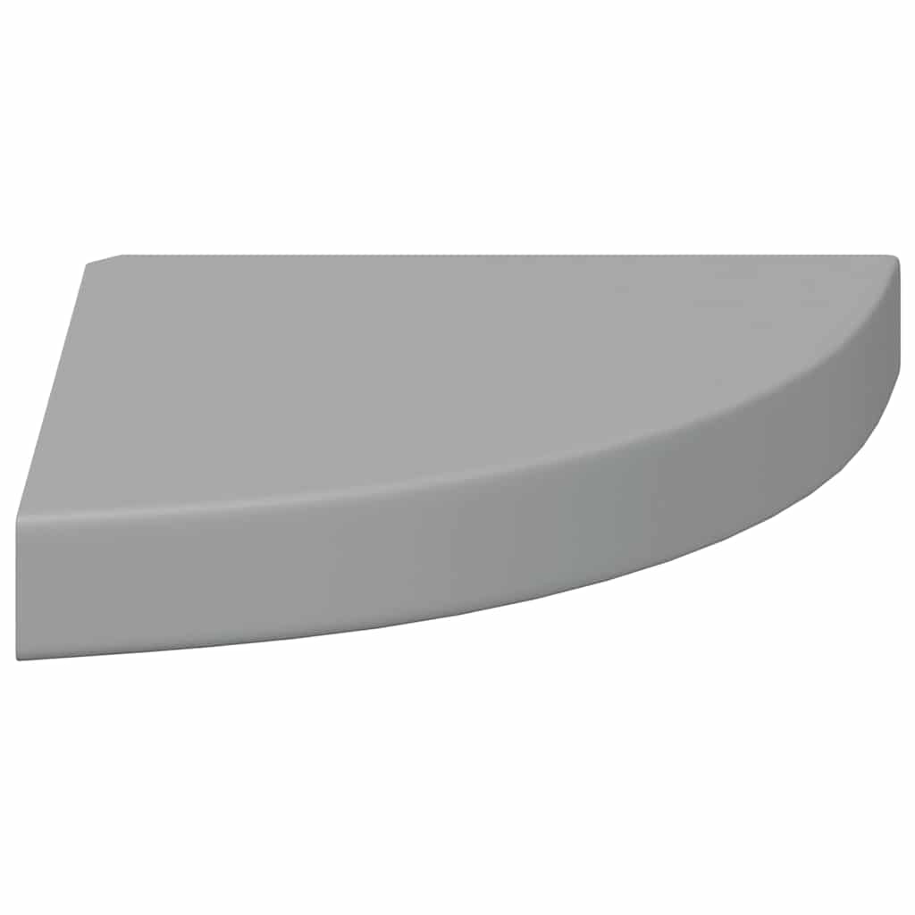 Pakabinamos kampinės lentynos, 2vnt., pilkos, 25x25x3,8cm, MDF
