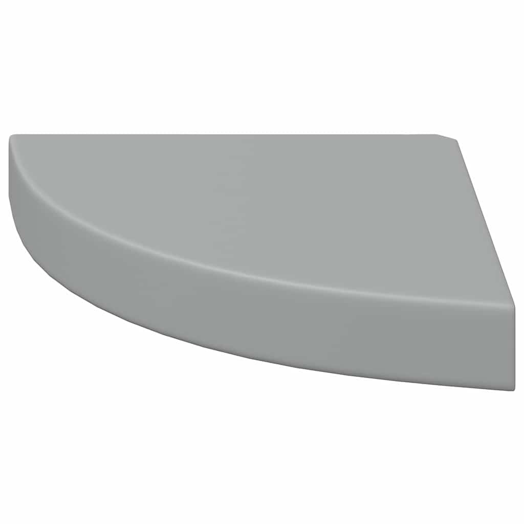 Pakabinamos kampinės lentynos, 4vnt., pilkos, 25x25x3,8cm, MDF