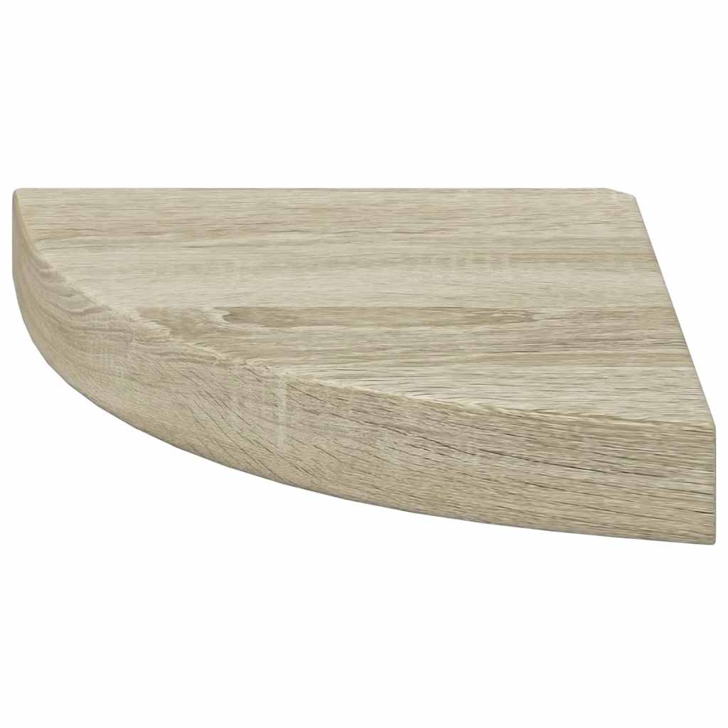 Pakabinamos kampinės lentynos, 2vnt., ąžuolo, 25x25x3,8cm, MDF
